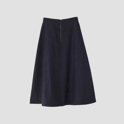 HIGH TWIST COTTON LINEN SKIRT