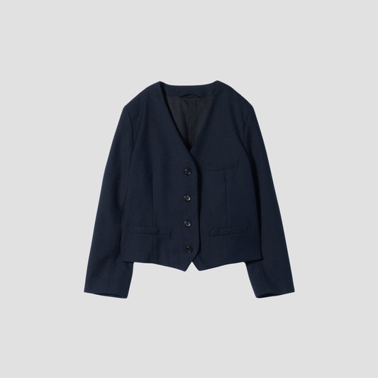 WASHED WOOL SERGE JACKET