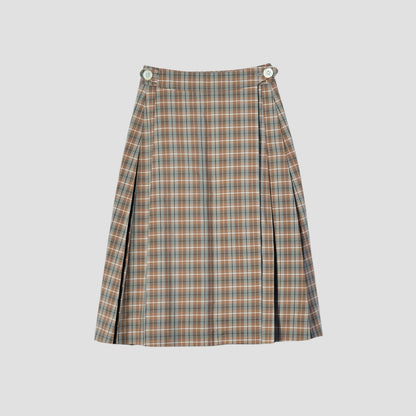 COTTON SILK CHECK SKIRT