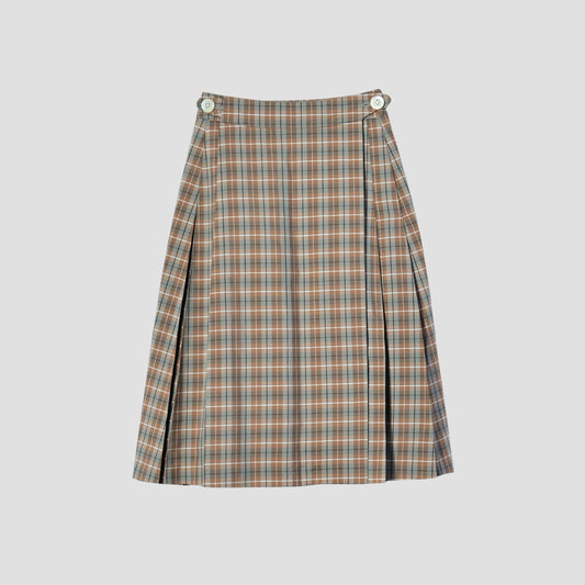 COTTON SILK CHECK SKIRT