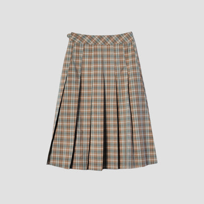 COTTON SILK CHECK SKIRT