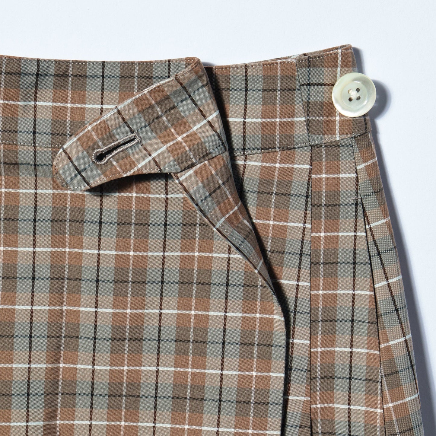 COTTON SILK CHECK SKIRT