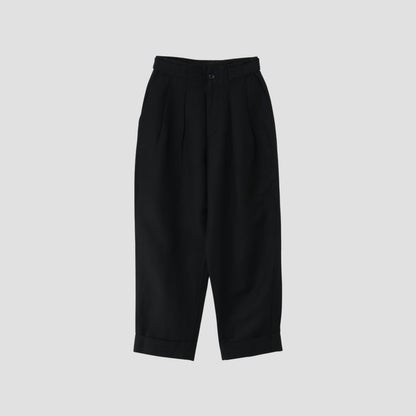 LINEN WOOL TWILL TROUSERS