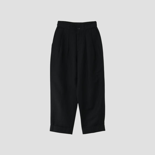 LINEN WOOL TWILL TROUSERS