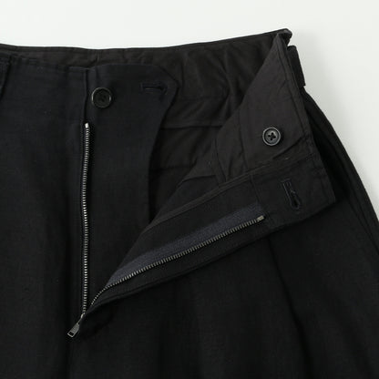 LINEN WOOL TWILL TROUSERS