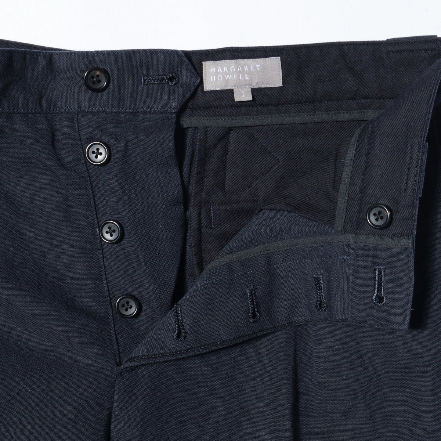 COTTON LINEN CANVAS TROUSERS