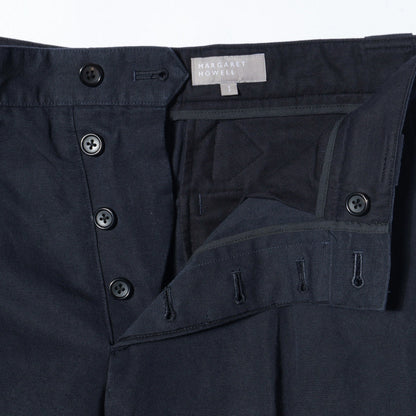 COTTON LINEN CANVAS TROUSERS