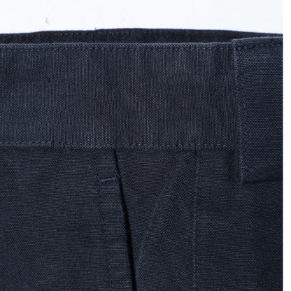 COTTON LINEN CANVAS TROUSERS
