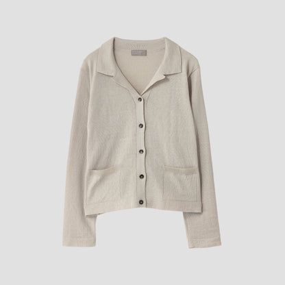 TWISTED LINEN COTTON CARDIGAN KNIT