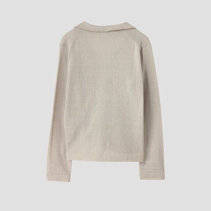 TWISTED LINEN COTTON CARDIGAN KNIT