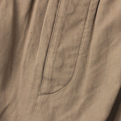 LINEN COTTON TWILL TROUSERS