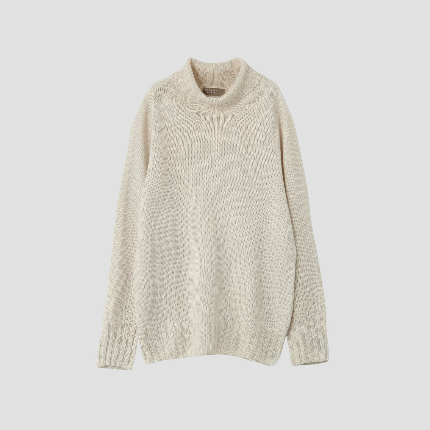 LINEN COTTON WIDE ROLL NECK KNIT