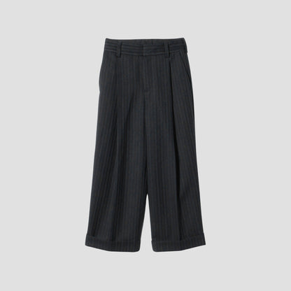 MORNING STRIPE WOOL TWILL TROUSERS
