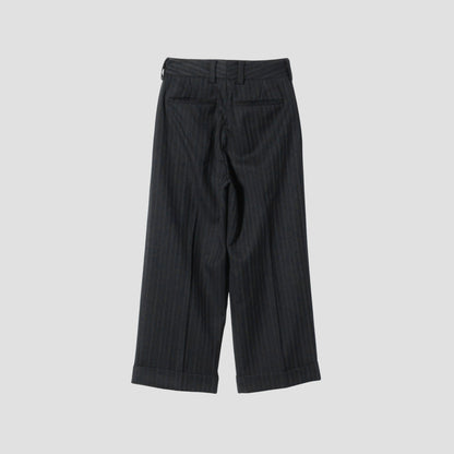 MORNING STRIPE WOOL TWILL TROUSERS