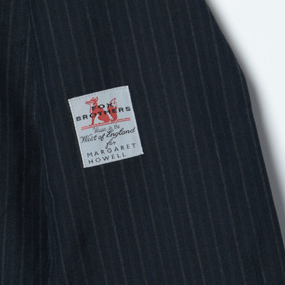 CHALK STRIPE LINEN WOOL JACKET