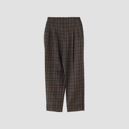 TONAL CHECK WOOL TROUSERS