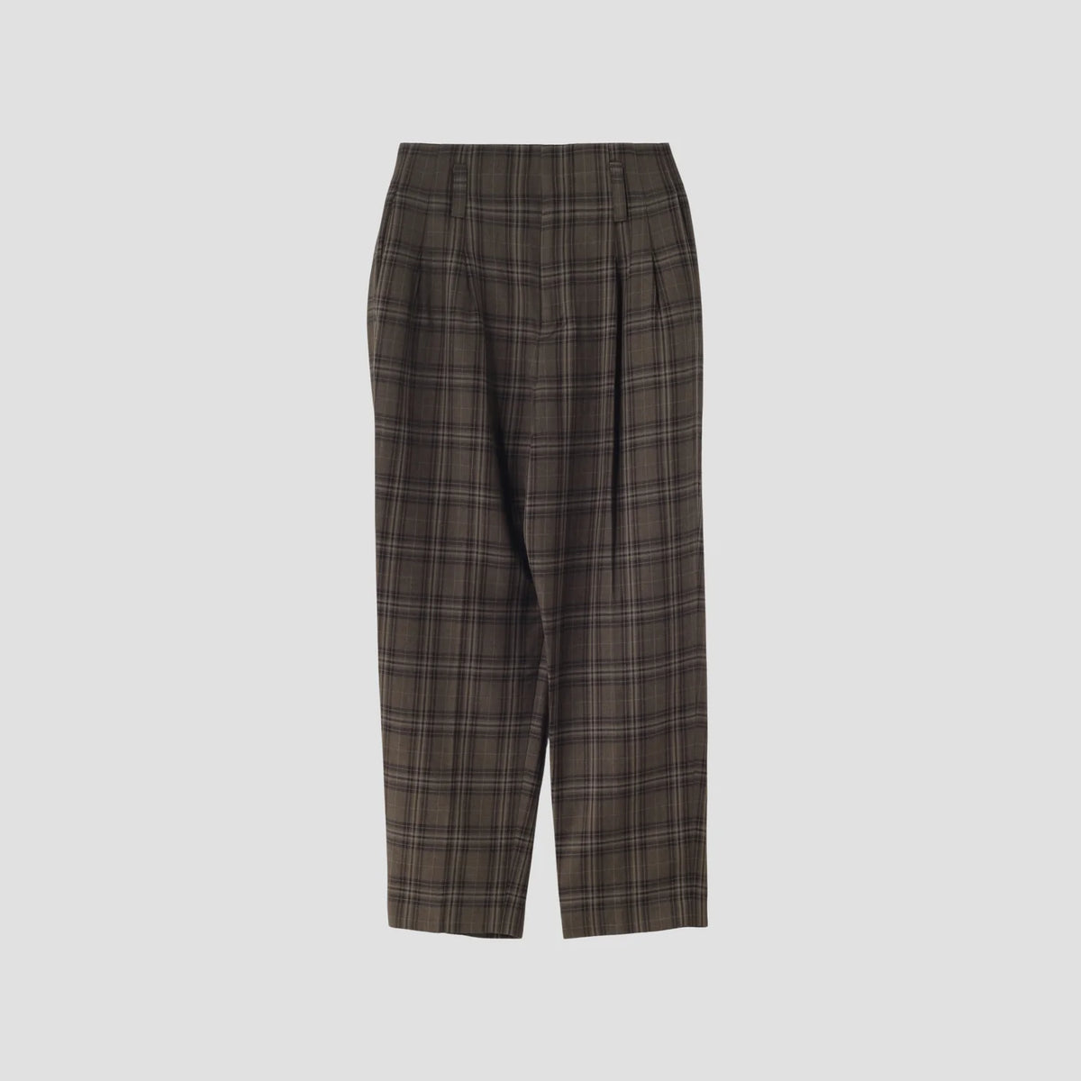 TONAL CHECK WOOL TROUSERS