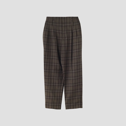 TONAL CHECK WOOL TROUSERS