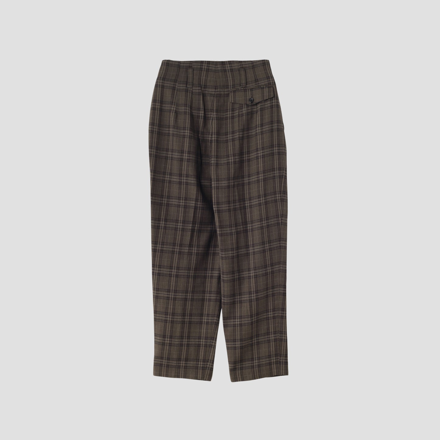 TONAL CHECK WOOL TROUSERS