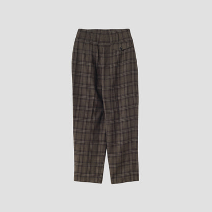 TONAL CHECK WOOL TROUSERS