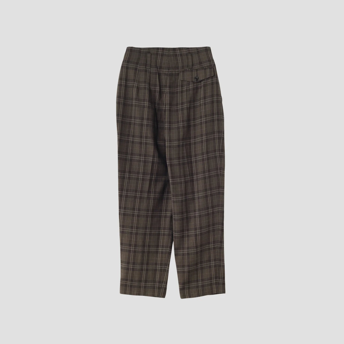 TONAL CHECK WOOL TROUSERS