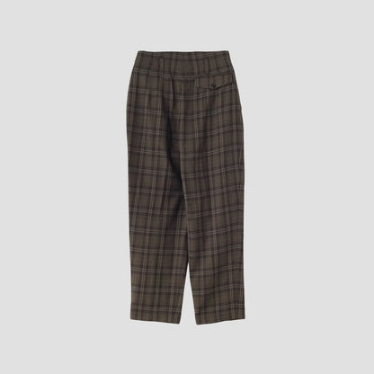 TONAL CHECK WOOL TROUSERS