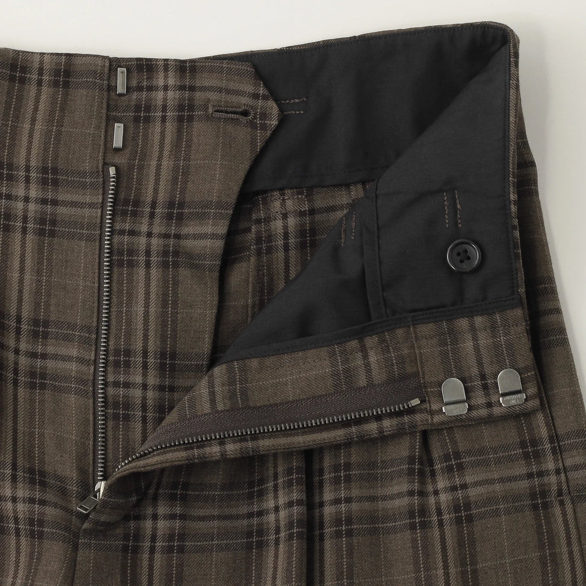 TONAL CHECK WOOL TROUSERS