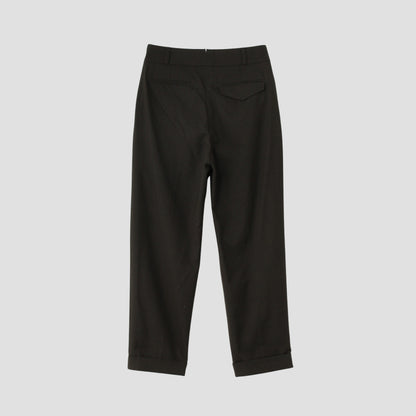 FINE CHECK WOOL TROUSERS