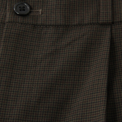 FINE CHECK WOOL TROUSERS