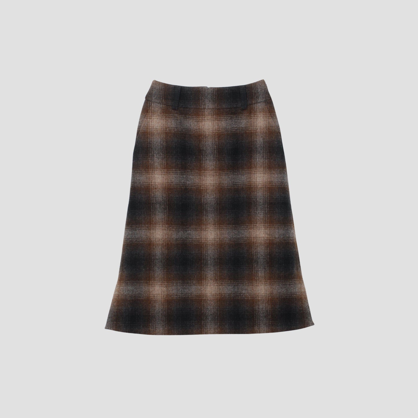 SHADOW CHECK WOOL SKIRT