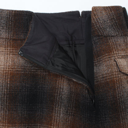 SHADOW CHECK WOOL SKIRT