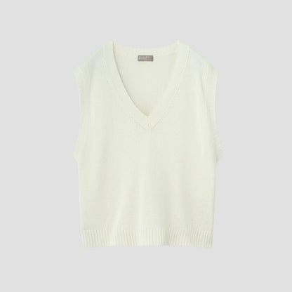 LINEN COTTON SILK SLIPOVER KNIT