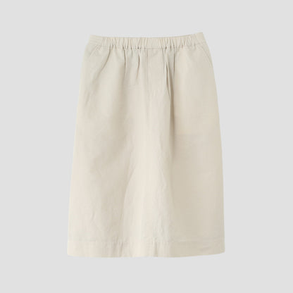 PLAIN WEAVE COTTON LINEN SKIRT
