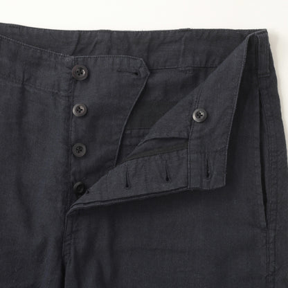 LINEN COTTON CANVAS TROUSERS