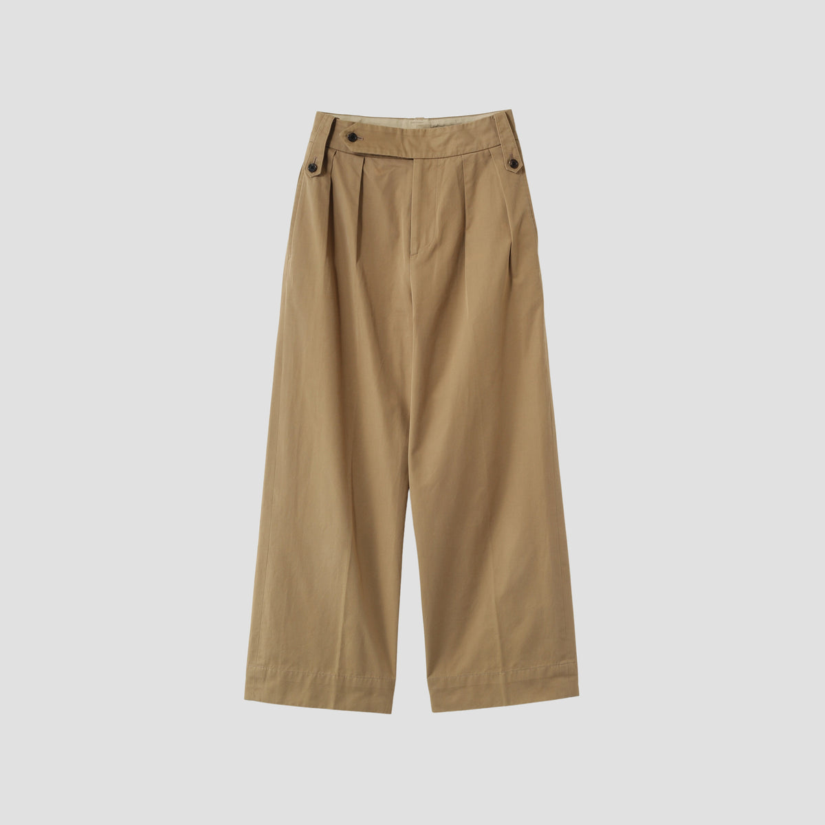 HIGH DENSE LINEN TWILL TROUSERS