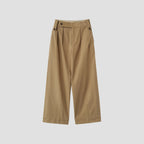 HIGH DENSE LINEN TWILL TROUSERS