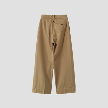 HIGH DENSE LINEN TWILL TROUSERS