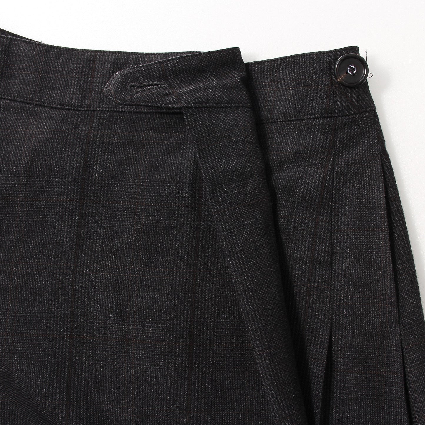 LARGE CHECK WOOL COTTON SKIRT