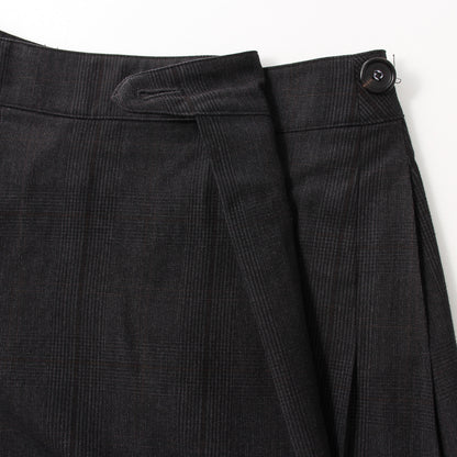LARGE CHECK WOOL COTTON SKIRT