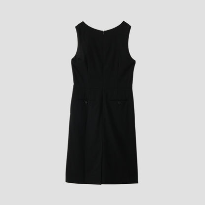 MILLED WOOL TWILL DRESS