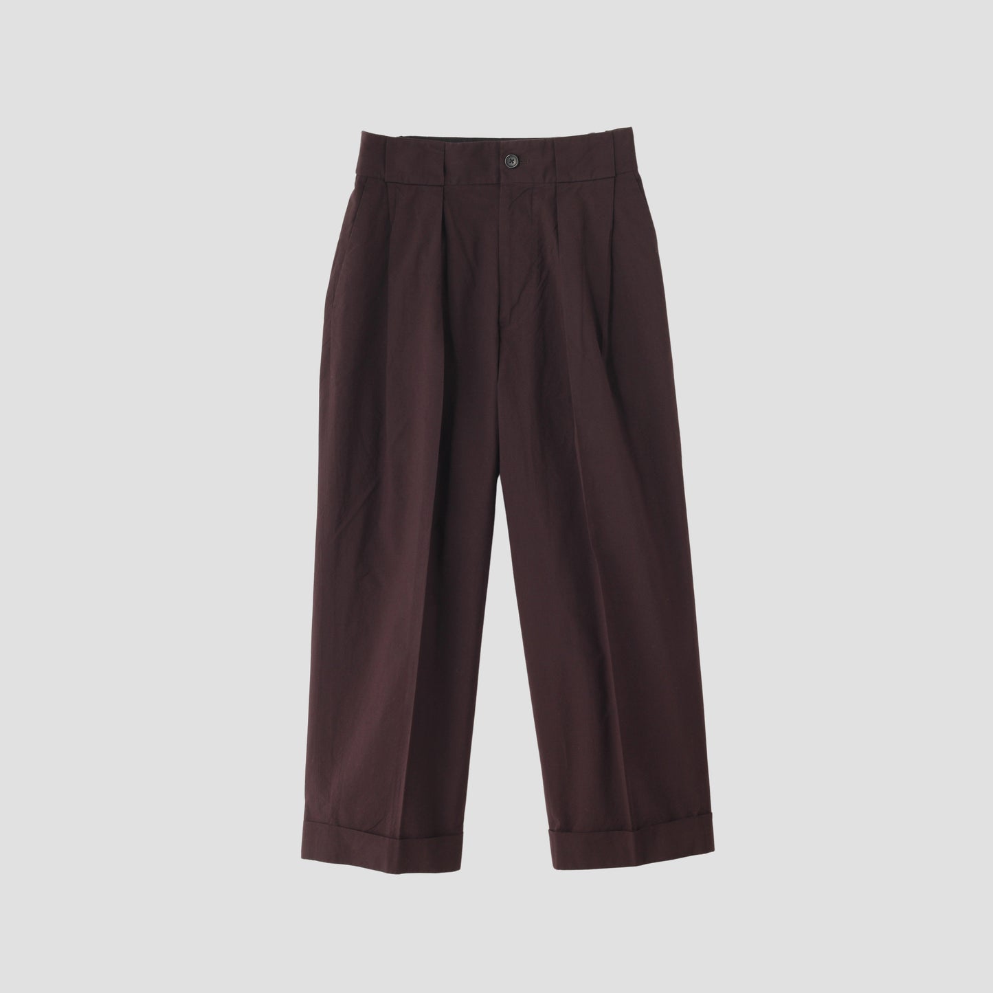 MATT COTTON SILK POPLIN TROUSERS