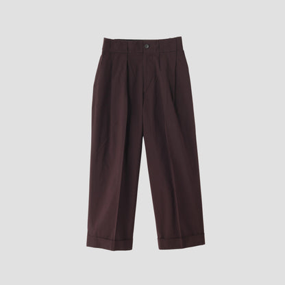 MATT COTTON SILK POPLIN TROUSERS