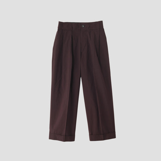 MATT COTTON SILK POPLIN TROUSERS