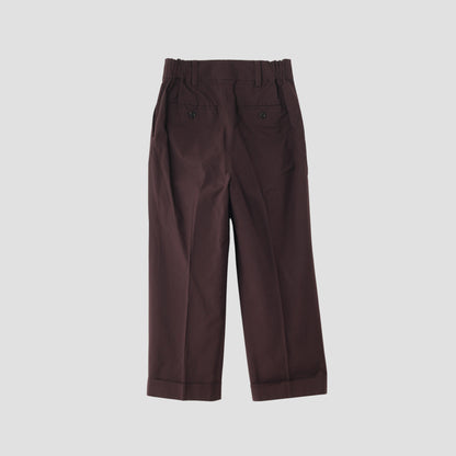 MATT COTTON SILK POPLIN TROUSERS