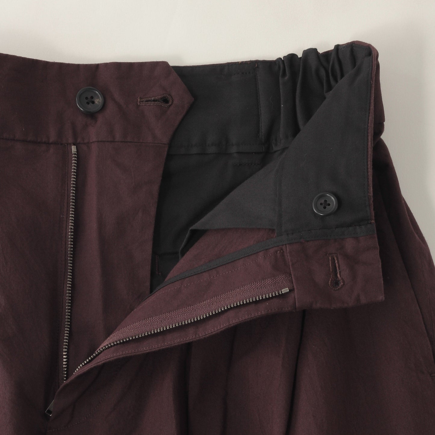 MATT COTTON SILK POPLIN TROUSERS