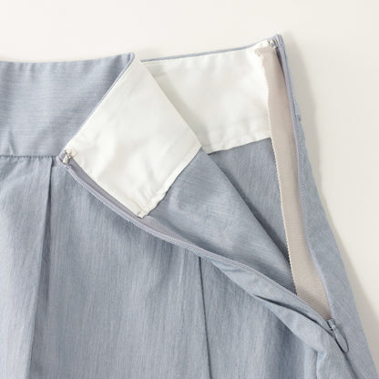 HAIRLINE STRIPE COTTON SKIRT