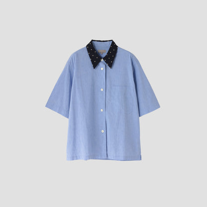 COTTON LINEN CHAMBRAY SHIRT