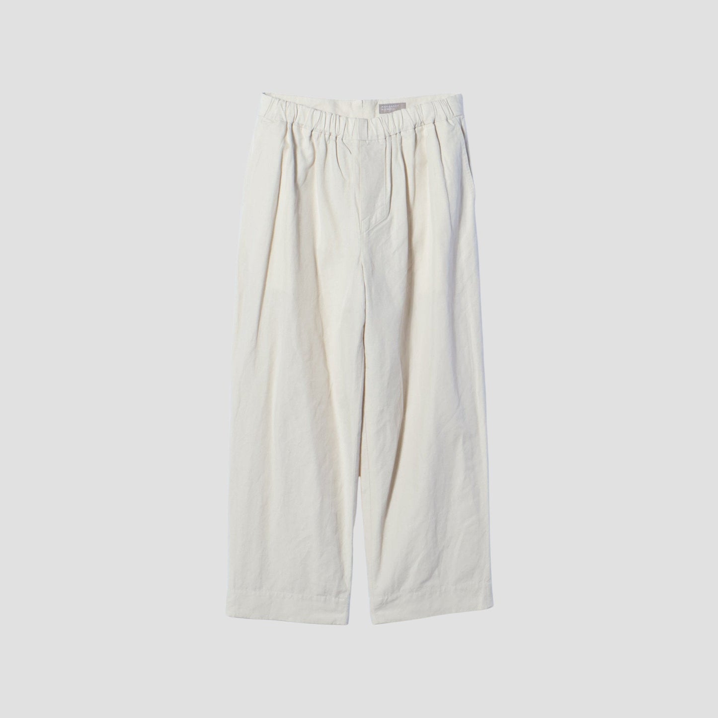 PLAIN WEAVE COTTON LINEN TROUSERS