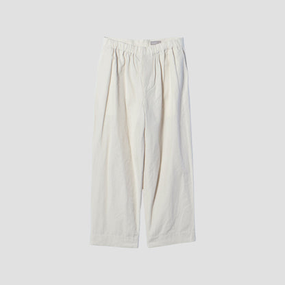 PLAIN WEAVE COTTON LINEN TROUSERS