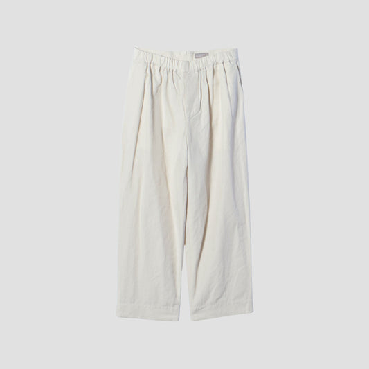 PLAIN WEAVE COTTON LINEN TROUSERS